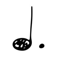 Music note doodle. Hand drawn musical symbol. Single element for print, web, design, decor, logo vector