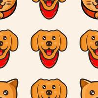 cute head dog pattern design vector