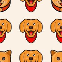 cute dog cartoon pattern design vector