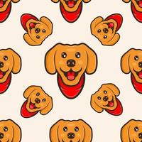 cute head dog pattern design vector