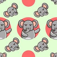 cute elephant pattern design vector