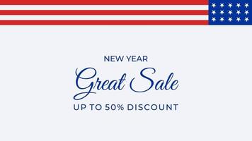 new year great sale background with american flag. suitable to use on new year event. vector