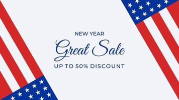 new year great sale background with american flag. suitable to use on new year event. vector