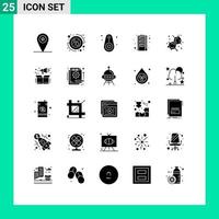 Set of 25 Modern UI Icons Symbols Signs for education storage bluetooth ram hardware Editable Vector Design Elements