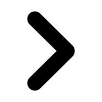 Arrow pointer with rounded edges. Black arrow icon indicate to the right. Vector illustration