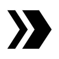 doble flecha dos flechas puntero de dirección el icono de flecha negra indica a la derecha. ilustración vectorial vector