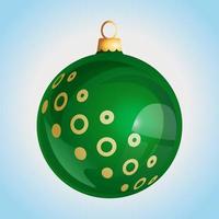 Christmas ornament illustration isolated. Christmas tree shiny bauble illustration. Christmas glossy decoration vector