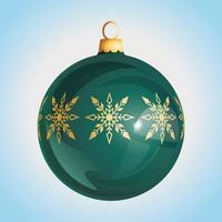 Christmas ornament illustration isolated. Christmas tree shiny bauble illustration. Christmas glossy decoration vector