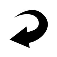 Sharp curved arrow icon. Vector illustration. Black rounded arrow. Direction pointer pointing up