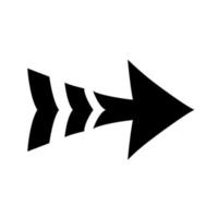 Sharp dotted arrow icon. Curved arrow points to the right. Black direction pointer. Vector illustration