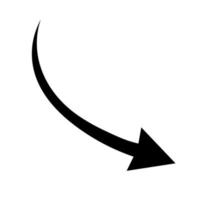 Sharp curved arrow icon. Vector illustration. Black rounded arrow. Direction pointer pointing up