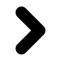 Arrow pointer with rounded edges. Black arrow icon indicate to the right. Vector illustration