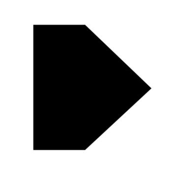 Direction arrow. Triangular direction pointer. Black arrow icon indicate to the right. Vector illustration