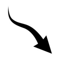 Sharp curved arrow icon. Vector illustration. Black rounded arrow. Direction pointer pointing up