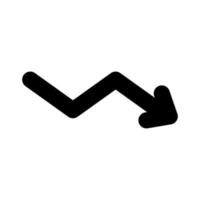 Zigzag arrow icon. Black line curved arrow points to the right. Right direction pointer. Vector illustration