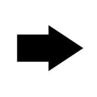 Straight pointed arrow icon. Black vector arrow pointing to the right. Black direction pointer