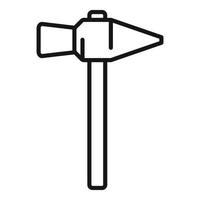 Steel hammer icon, outline style vector