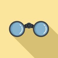 Travel binoculars icon, flat style vector