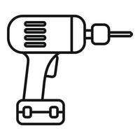 Cordless drill icon, outline style vector