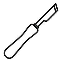 Carpenter wood knife icon, outline style vector