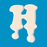 H letter isolated on baby blue background vector