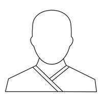 Buddhist monk icon, outline style vector