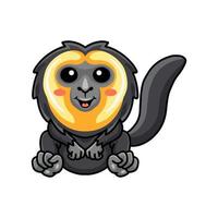 Cute little saki monkey cartoon vector