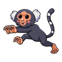 Cute pygmy marmoset monkey cartoon running vector