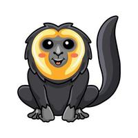 Cute little saki monkey cartoon vector