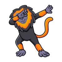 Cute little lion monkey cartoon dancing vector