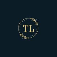 Initial TL beauty monogram and elegant logo design, handwriting logo of initial signature, wedding, fashion, floral and botanical with creative template. vector