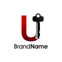 Modern Initial U Key vector