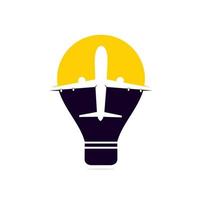 Plane Bulb Logo Design. Airliner, passenger. vector