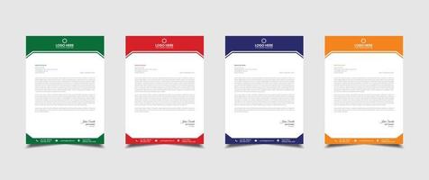 Creative and professional corporate company business letterhead template design with color variation bundle vector