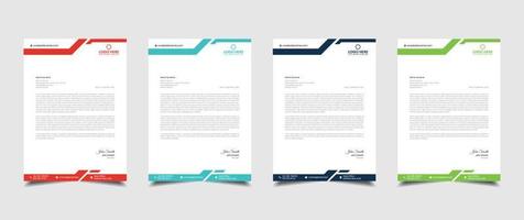 Creative and professional corporate company business letterhead template design with color variation bundle vector