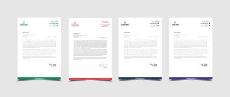 Creative and professional corporate company business letterhead template design with color variation bundle vector