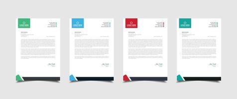 Creative and professional corporate company business letterhead template design with color variation bundle vector