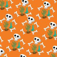 Pattern of skulls, bones, white candles, and hands of the dead. 3d illustration vector