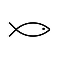 Fish icon in line style design isolated on white background. Editable stroke. vector