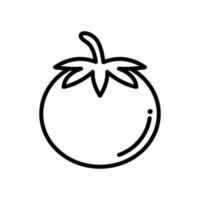 icono de tomate en el diseño de estilo de línea aislado sobre fondo blanco. trazo editable. vector