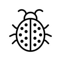 Bug, ladybug icon in line style design isolated on white background. Editable stroke. vector