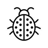 Bug, ladybug icon in line style design isolated on white background. Editable stroke. vector