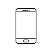 Smartphone, cellphone, mobile phone icon in line style design isolated on white background. Editable stroke. vector