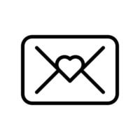 Love letter icon in line design style isolated on white background. Editable stroke. vector