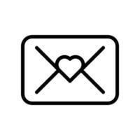 icono de carta de amor en estilo de diseño de línea aislado sobre fondo blanco. trazo editable. vector