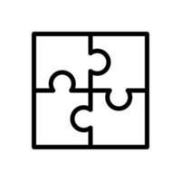 Puzzle icon in line style design isolated on white background. Editable stroke. vector