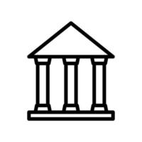 Bank building icon in line style design isolated on white background. Editable stroke. vector