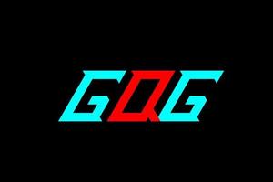 diseño de logotipo de letra y alfabeto gqg vector