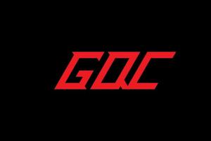 diseño de logotipo de letra y alfabeto gqc vector
