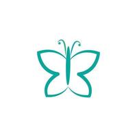 logo de mariposa de belleza vector